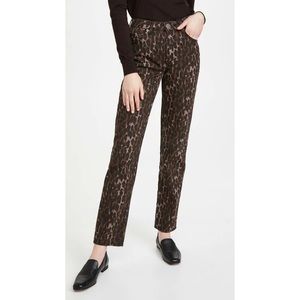 One Teaspoon Leopard Midrise Straight Leg Jeans